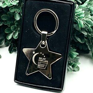 Relay For Life Star Keychain American Cancer Society Metal Gift Boxed